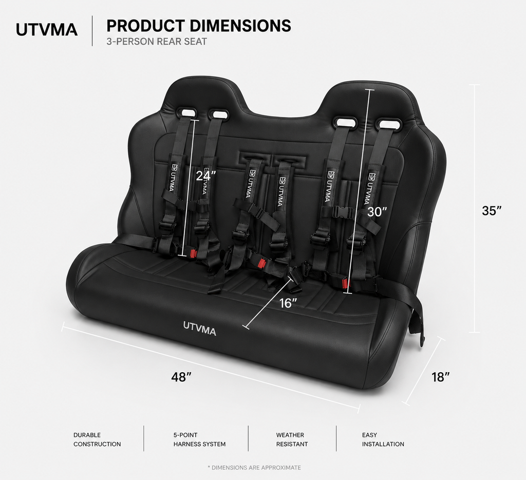 Yamaha Wolverine X4 Rear Bench Seat (2018+) W Harnesses