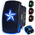 Waterproof Rocker Switch 12v ON/Off, LED Backlit with Etched Design w/Toggle Switch 12v - UTV, Auto, Boat 20A Variation