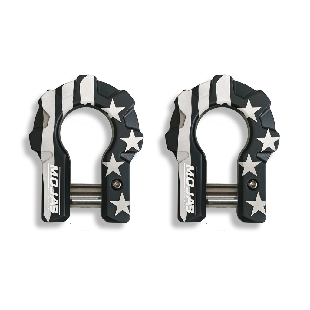 American Flag Black Edition 3/4'' Extreme-Duty Aluminum Shackle Set (9T)