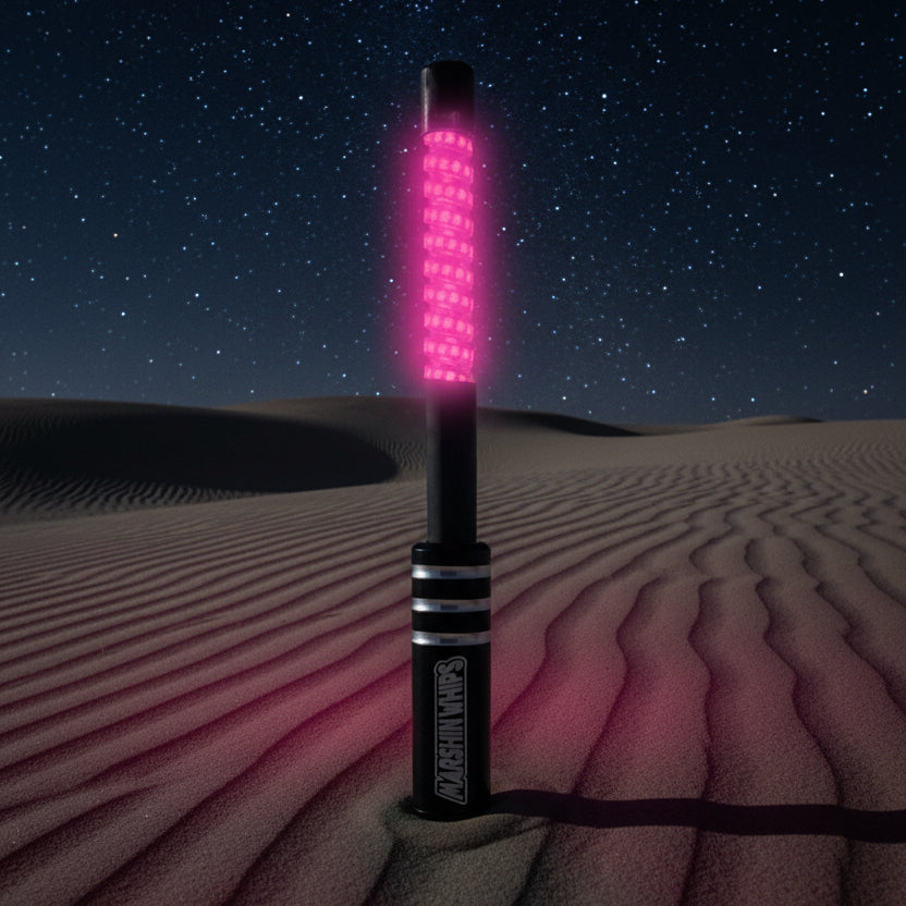 Big Moe Pink Edition LED Whips | Solid Color High-Output Safety Whips | Pair