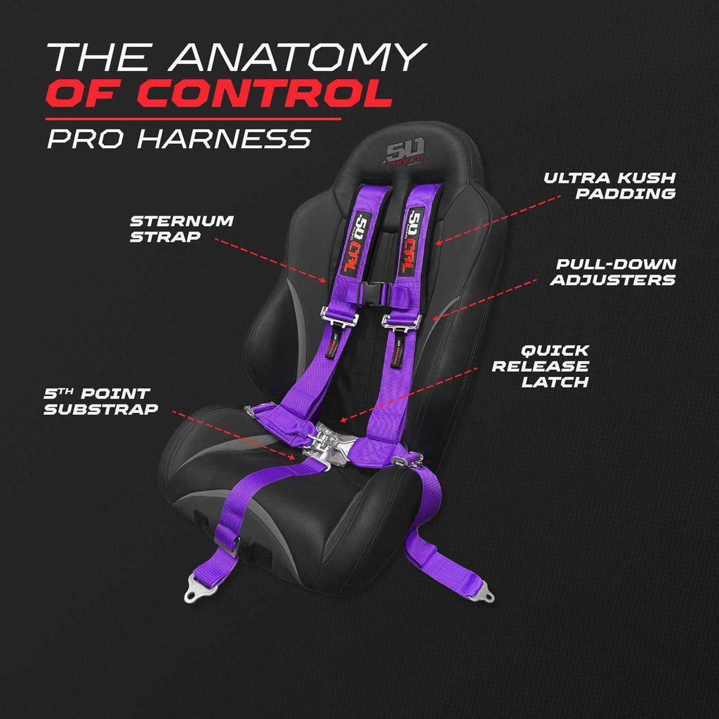 2" 5 Point Racing Harness – Pro Series Race Latch | 50 Caliber Racing