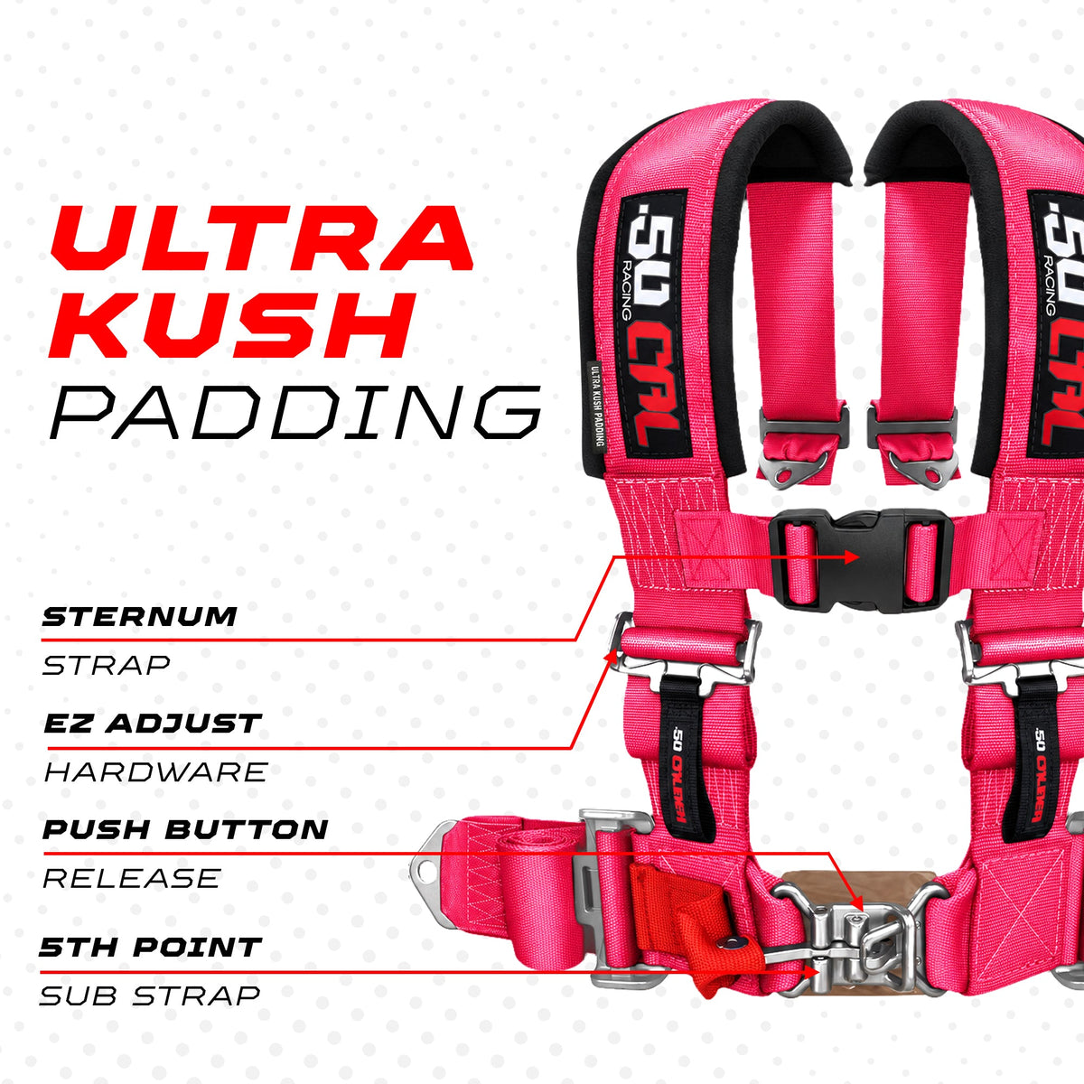 2" 4 Point Racing Harness – Pro Series Race Latch | 50 Caliber Racing