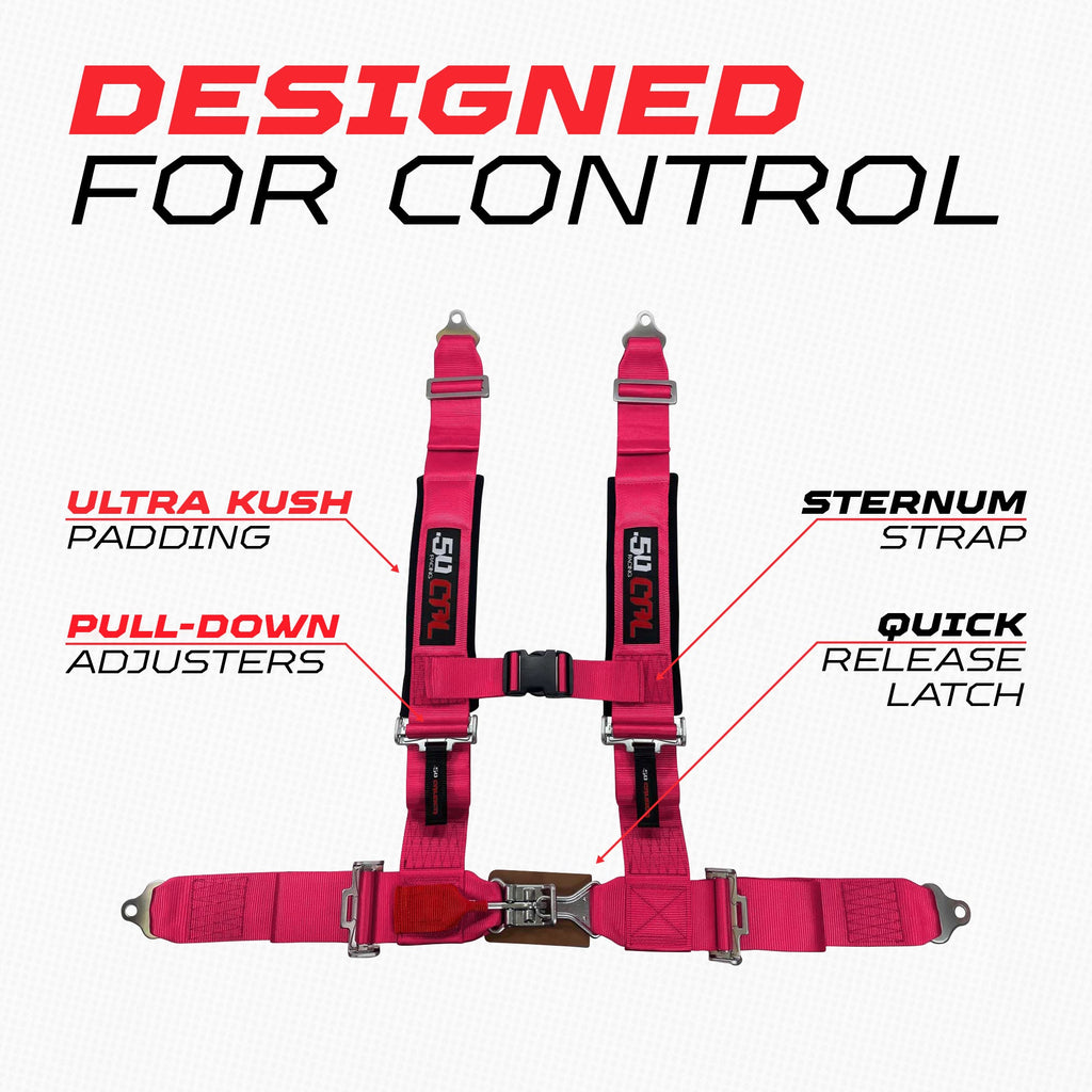2" 4 Point Racing Harness – Pro Series Race Latch | 50 Caliber Racing