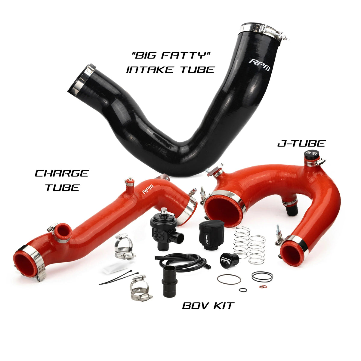 RPM Polaris RZR Turbo R & PRO XP/S Turbo Silicone Intake J-Tube, Charge Tube W/ BOV, & Intake Tube KIT