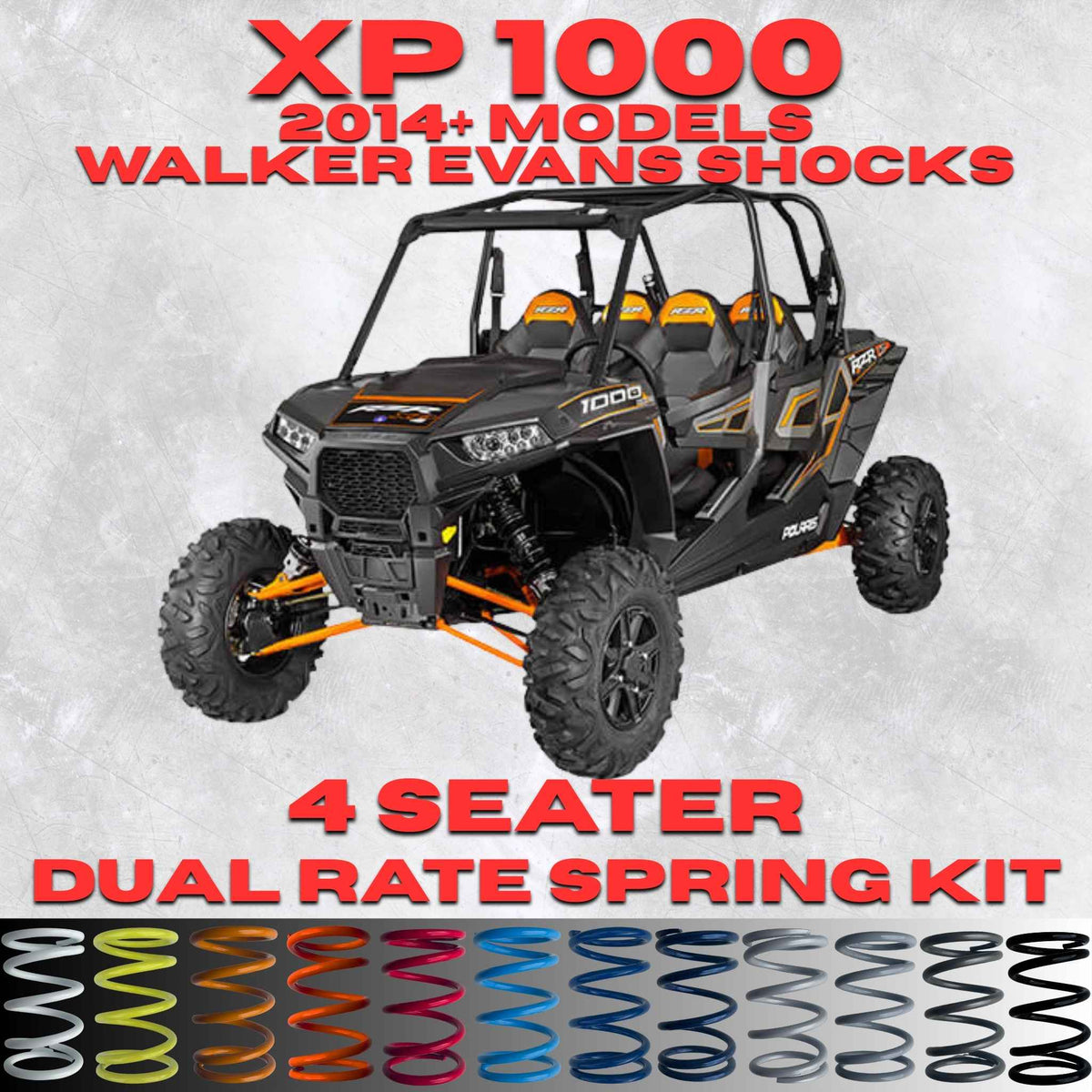 Polaris RZR XP 1000 4 Seater Dual Rate Spring Kit (Walker Evans Shocks) (2014+)