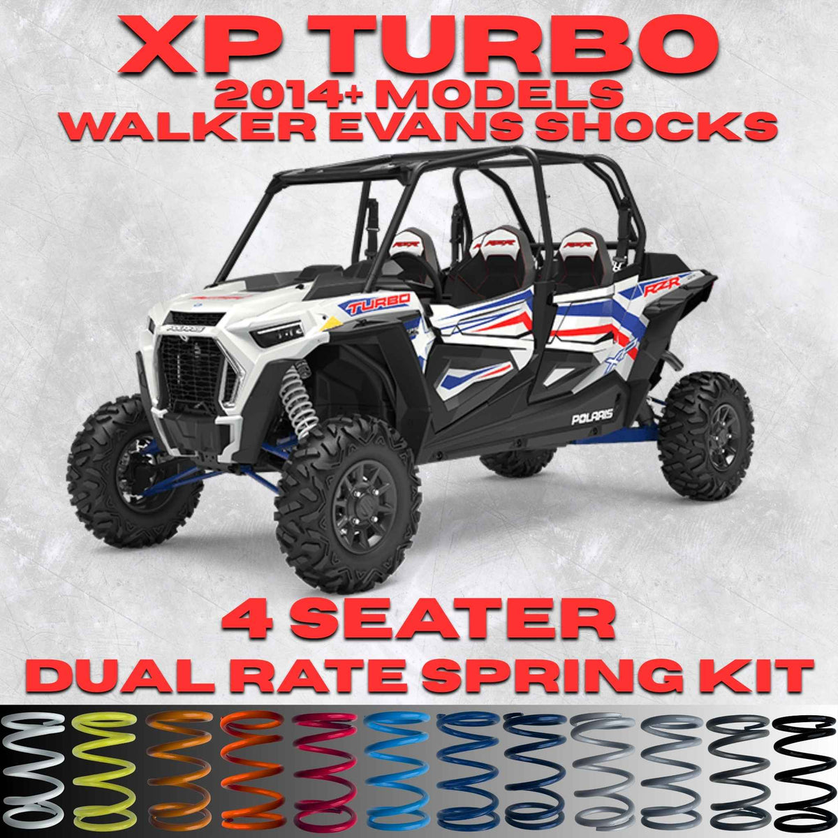 Polaris RZR XP Turbo 4 Seater Dual Rate Spring Kit (Walker Evans Shocks) (2014+)