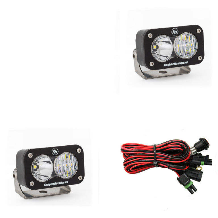 S2 Sport Black LED Auxiliary Light Pod Pair - Universal