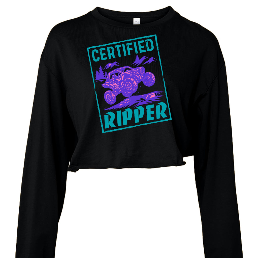TMF Ripper Teal Womens Long Cropped Black