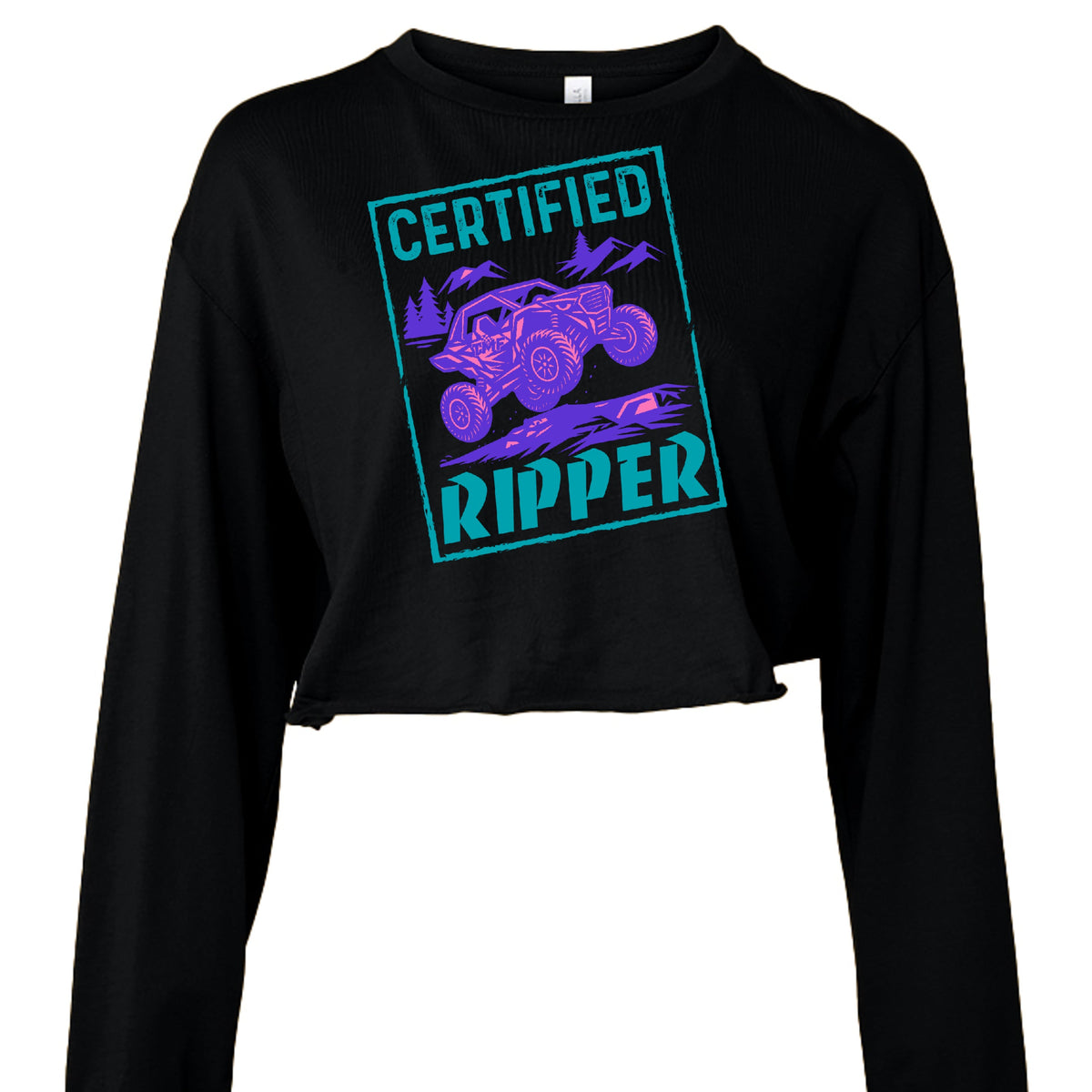 TMF Ripper Teal Womens Long Cropped Black