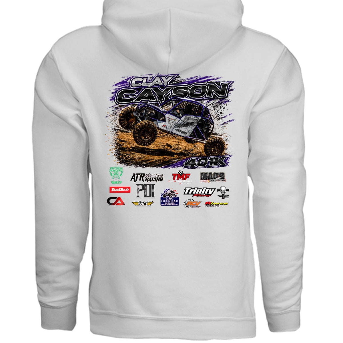 TMF Apparel Clay Cayson Racing Hoodie White