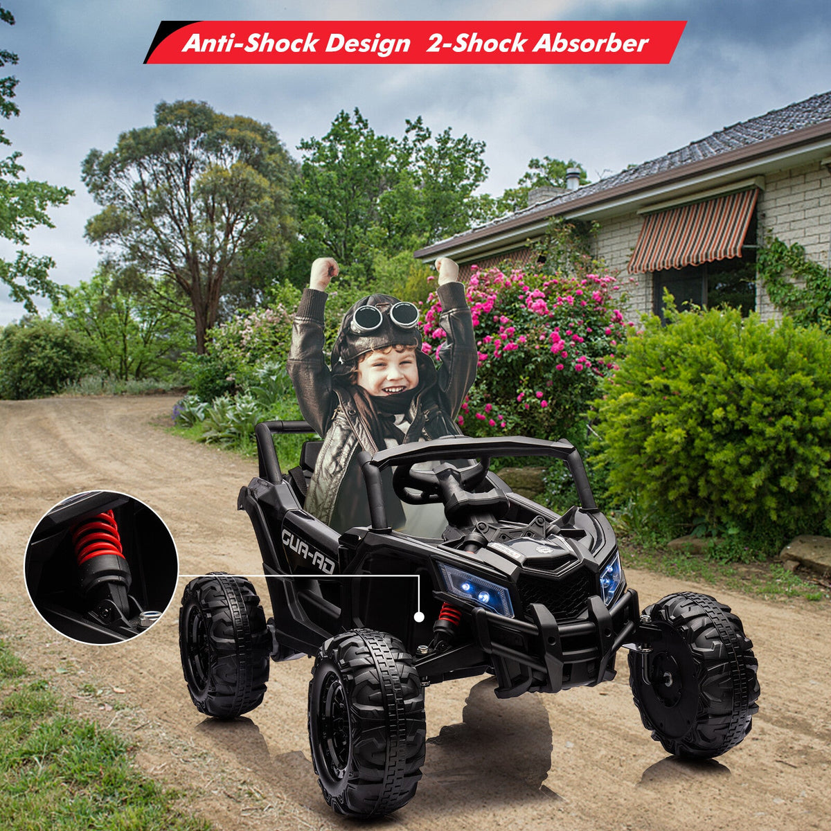 24V Battery-Powered Electric Off-Road UTV Ride-On Car with Remote Control