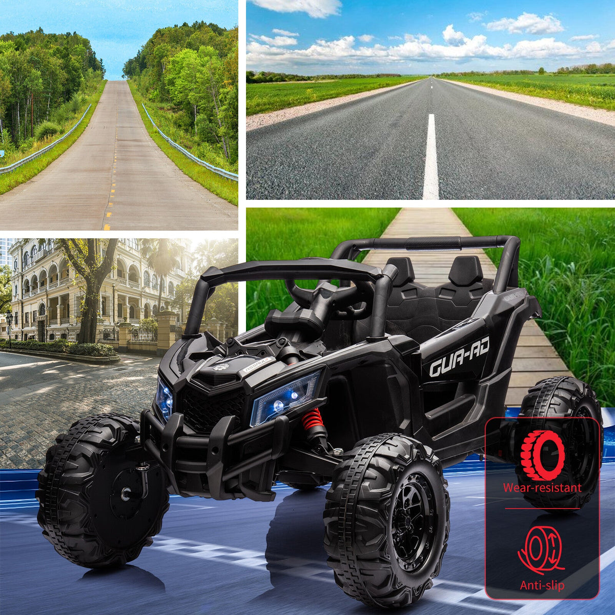 24V Battery-Powered Electric Off-Road UTV Ride-On Car with Remote Control