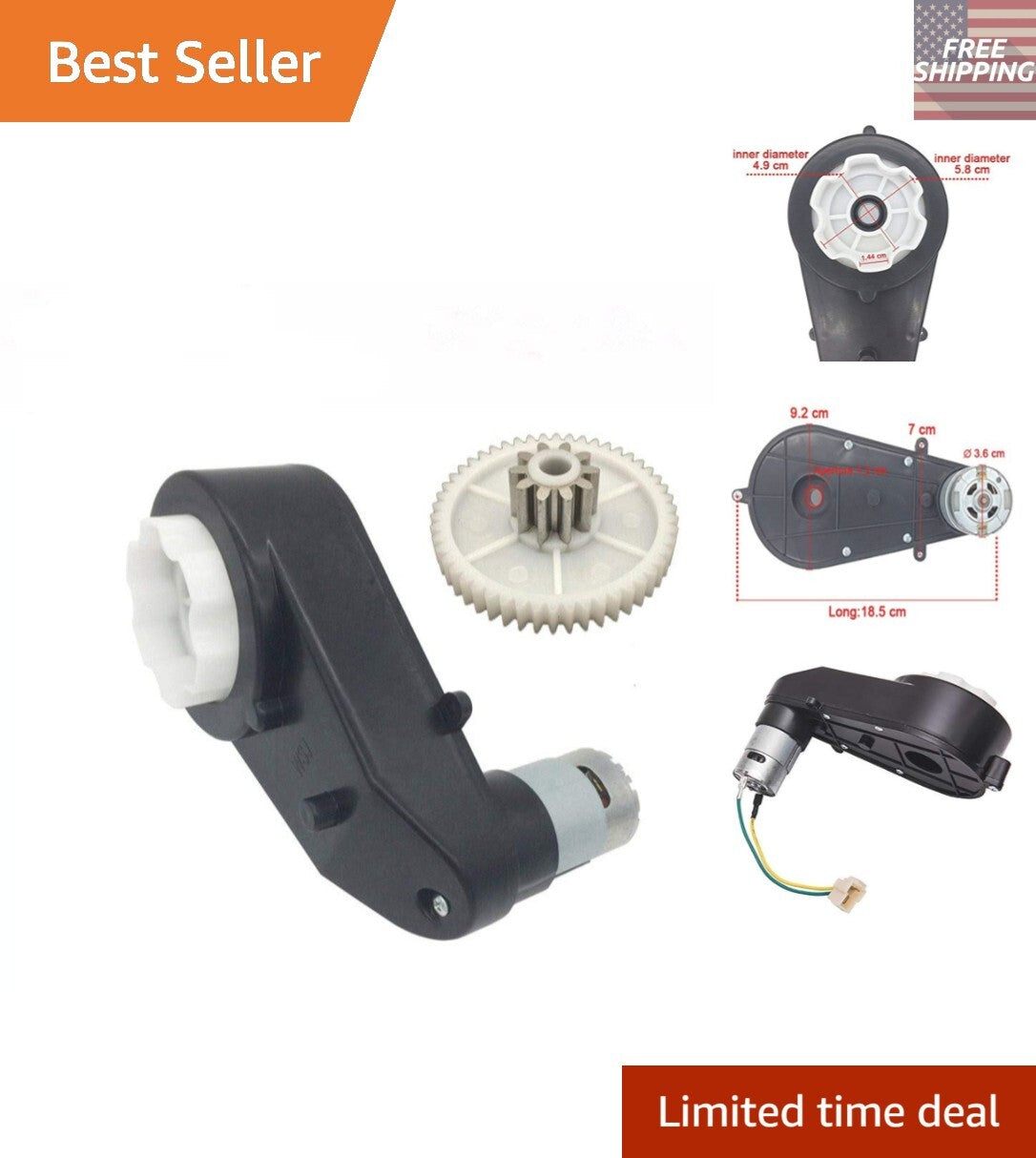 RS550 24V 30000RPM Motor and Gearbox Upgrade for Kids Ride-On Vehicles