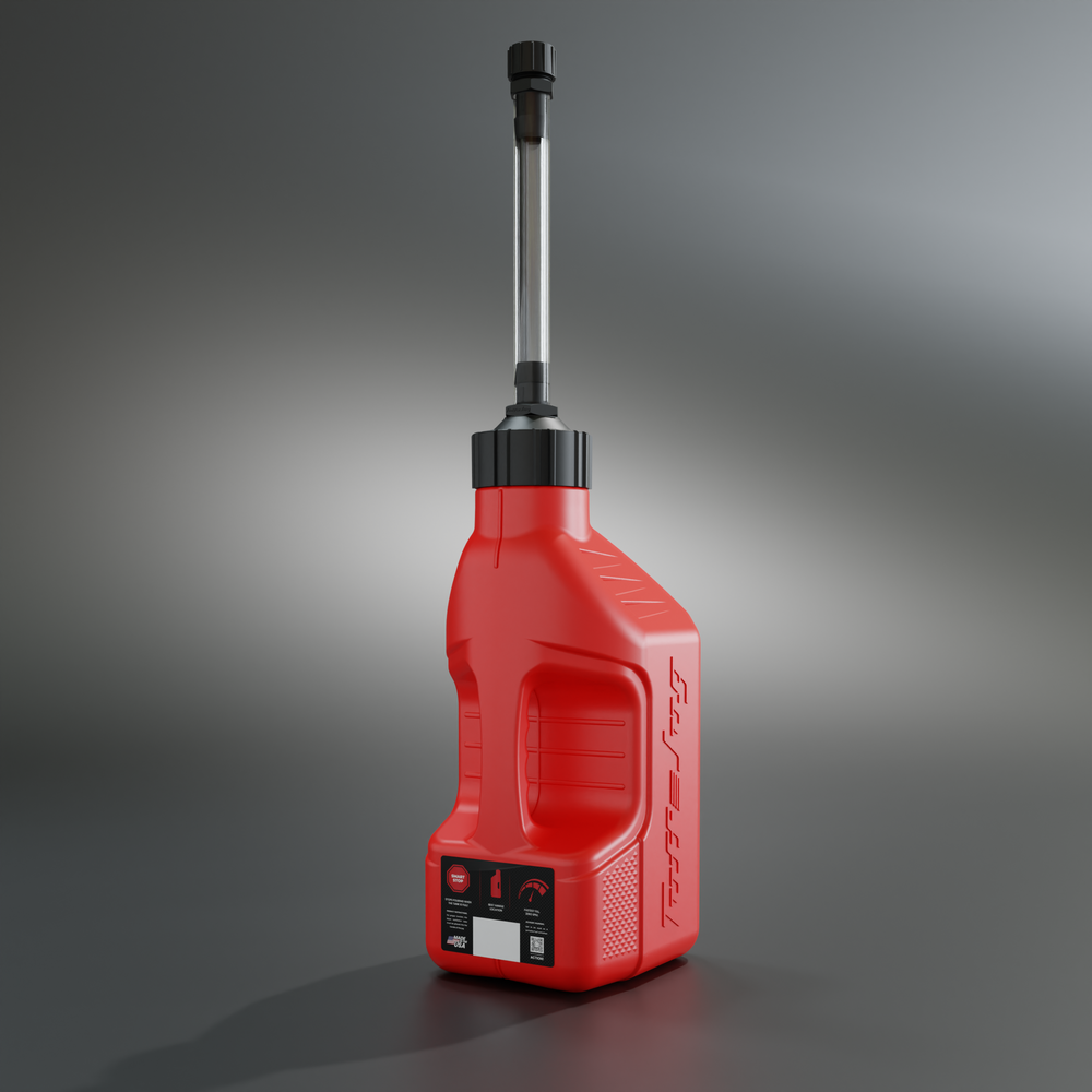 Tuff Jug 1.25 gallon red utility jug with Auto-Stop spout